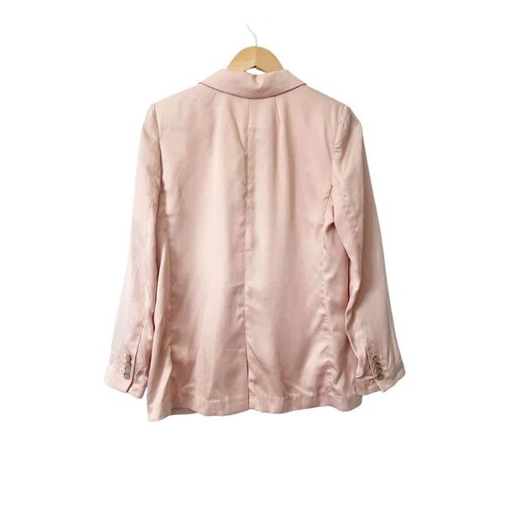 J. Crew Alfie Pink Tencel Long Sleeve Blazer Jacket Single Button‎ Size 4 - Picture 3 of 6
